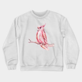 Stunning Fushia Parrot in Watercolor Crewneck Sweatshirt